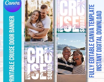 Cruise Squad Cruise Door Banner Template | Cabin Door Decor | Cruise Decorations | Photo Banner