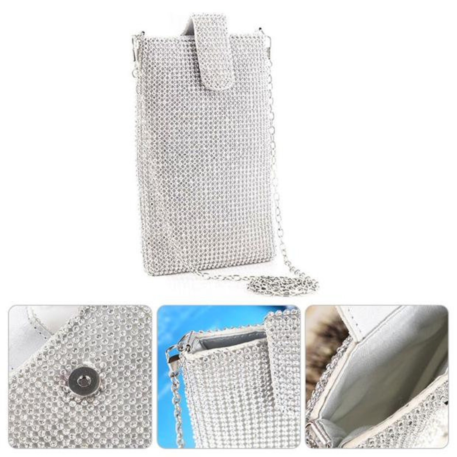Rhinestone Cell Phone Clutch Purse Etsy