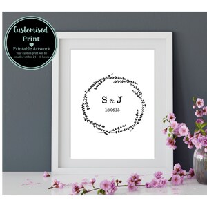 Personalised Couples Monochrome Print - Gift for Engagement, Wedding, Anniversaries or Valentines
