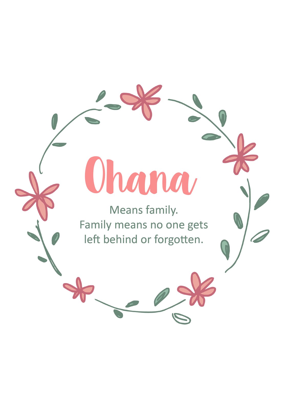 Ohana Ohana Means Family & Family Means Nobody Gets Left Etsy