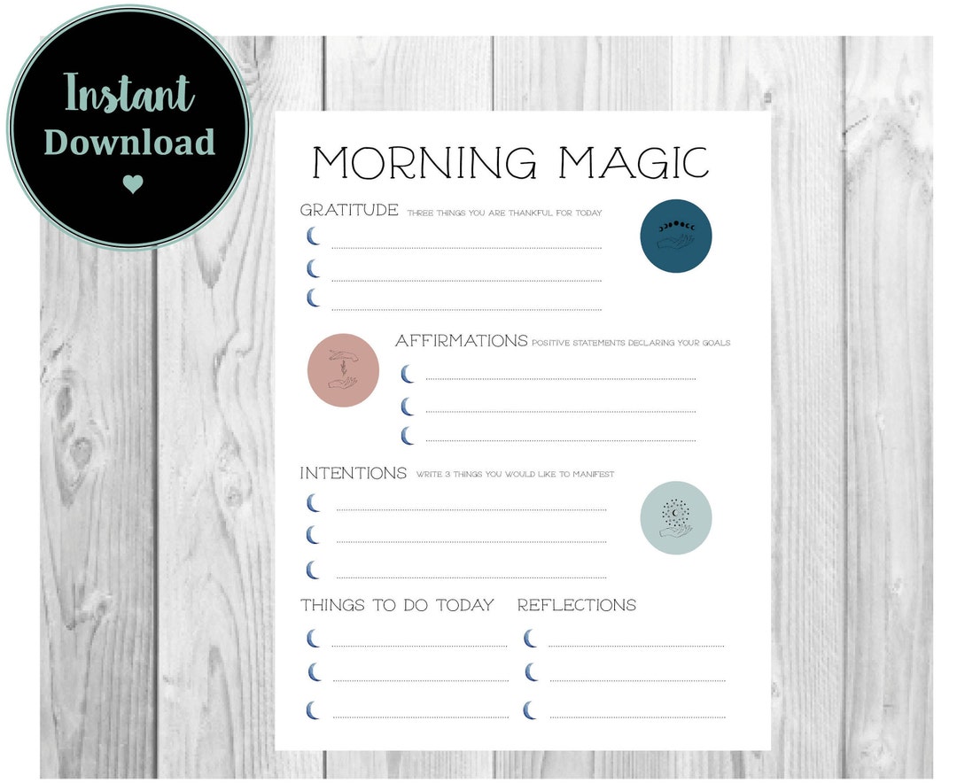 Morning Magic - Mindset Journal | Printable Journalling for Growth ...