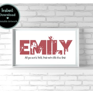 Fairy Customised Nursery Print/All you need is Faith, Trust and a little Pixie Dust