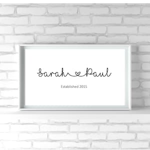 Personalised Couples Print - Gift for Engagement, Wedding or Anniversaries