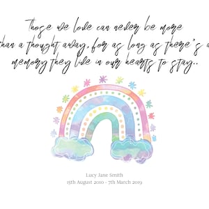 Child Memorial | Child Loss Keepsake | Remembering a Loved One ...