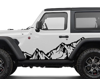 Large Mountain Landscape Vinyl Decal Set (x2) – For Truck, Van, Or SUV Sides