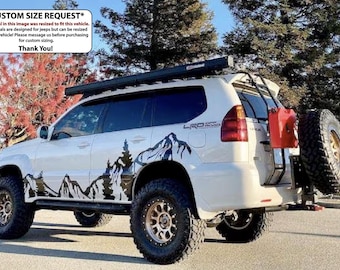Full Side Large Mountain Decal with Trees