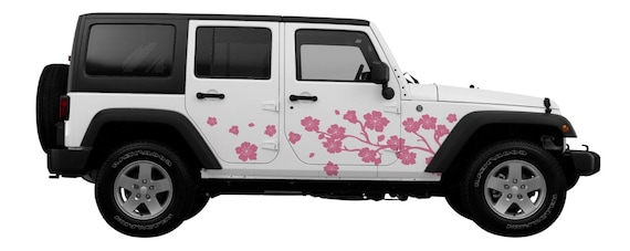 Cherry Blossom Decal 79.4x20.9 | Floral Full Side Decal - Etsy