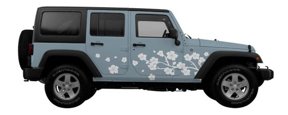 Cherry Blossom Decal 79.4x20.9 | Floral Full Side Decal - Etsy