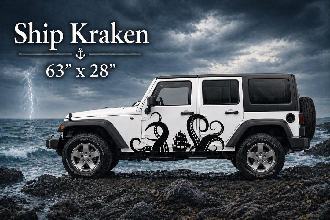 Kraken Ship Side Vehicle Decal | Sea Monster Pirate Graphic 63