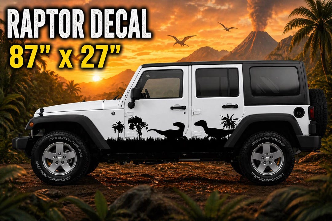 Small Raptor Decals Full Side Raptor Decal 87
