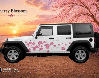 桜木　飾り Cherry Blossom Decal 79.4x20.9 | Floral Full Side Decal - Etsy