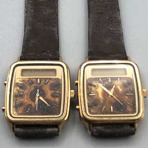 x2 Lot Vintage NOS SEIKO 70s 80s H357-509A Ana-Digi LCD Quartz Watch For Parts /Repair Not Working As Is