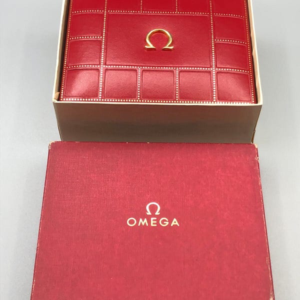 Vintage Early 1960s 60s Rare OMEGA Gents Chronograph, Watch Box & Outer cardboard Box Seamaster Speedmaster Ranchero  Railmaster