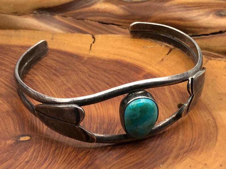 Vintage Old Pawn Native American NAVAJO ROYSTON TURQUOISE Sterling ...
