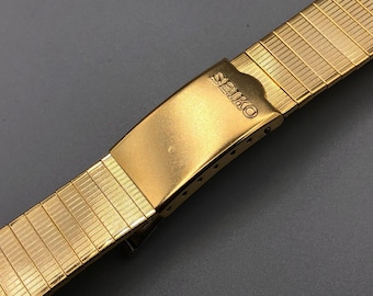 Vintage Seiko Gold Plated 1320 5140 Black Dial Lady Quartz Watch
