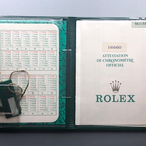 Vintage Nos Late 80s 1988 ROLEX SEA DWELLER 16660 Watch Unfilled Papers Document Booklet Calendar Wallet Holder