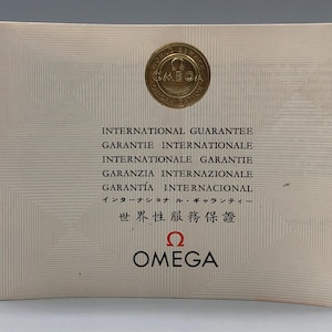 Vintage NOS Early 60s 1963 OMEGA International Guarantee Booklet Pristine Unfilled Speedmaster 2998 105.012 105.002 Seamaster 300.