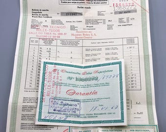 Rare Vintage Old 60s 1960s ROLEX MATCHING Precision Certification Papers Warranty For 1013 Rolex Oyster Perpetual Watch 1966