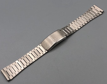 Vintage NOS 70s 80s UNBRANDED Stainless Steel 18mm Watch Bracelet Seiko, Citizen, Orient Quartz / LCD Mechanical Chronograph