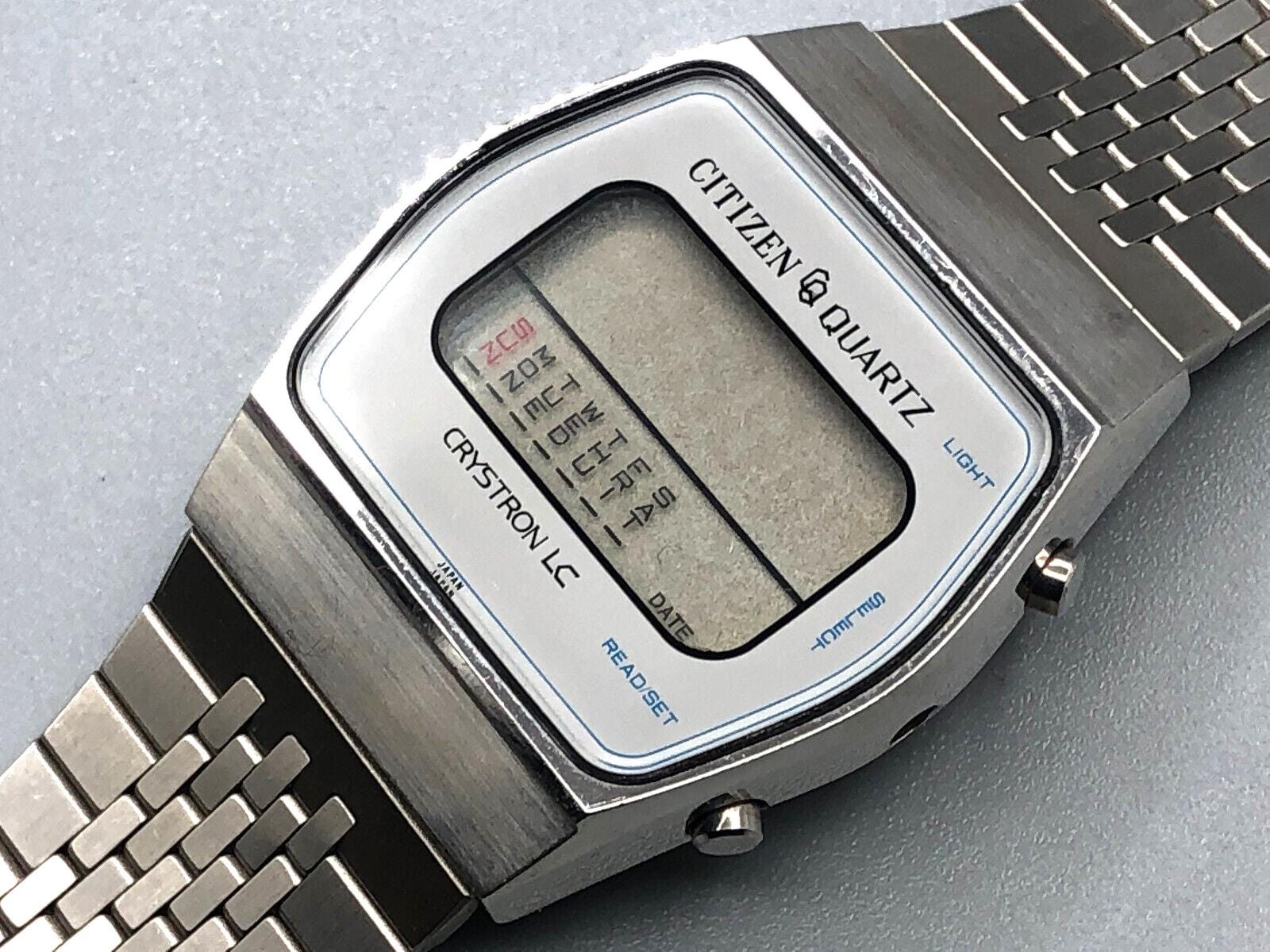 NOS Vintage 70s 80s CITIZEN CRYSTRON Lc Quartz Lcd 4-097041 40