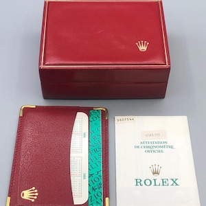 NOS 90s ROLEX DATEJUST 69178 Gold 18K Model Red Box Unfilled Paper Booklet Wallet Calendar