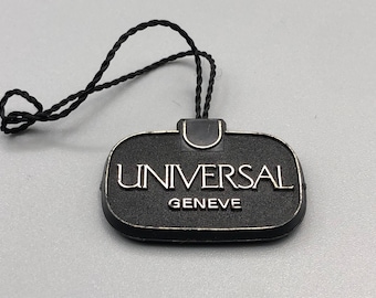 Rare Vintage 60s Early 70s UNIVERSAL GENEVE Watch Chronograph Hangtag  Tag
