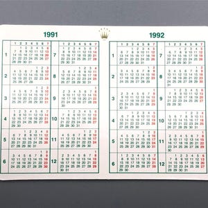 Vintage New Old Stock NOS Original ROLEX 1991 - 1992 Calendar included in paper sets for GMT Master Submariner Daytona Datejust President