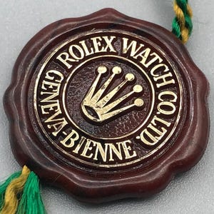 Vintage ROLEX 1970s 70s  Brown OCC Chronometer Seal Frog Foot Tag Near Mint