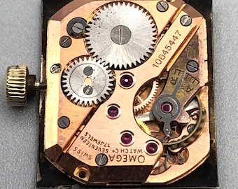 Vintage Rare 40s 1940s OMEGA Cal.R17.8 Mens Gents WATCH Ref.3873 MOVEMENT Dial Hands Crystal Works Running