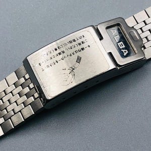 NOS Vintage ALBA By SEIKO Calculator Alarm Watch Bracelet Y739-5000 Japan + Original Spring Bars Stainless Steel Genuine Replacement Part