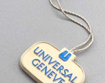 Rare Vintage 60s Early 70s UNIVERSAL GENEVE Watch Chronograph Hangtag  Tag COMPAX Polerouter Unisonic