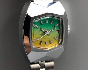 Lausanne Vintage Mid Century Modern Bracelet 17 Jewel Watch Vintage Lausanne Ladies Mechanical Watch 17 Jewels Gold Tone  main image 2