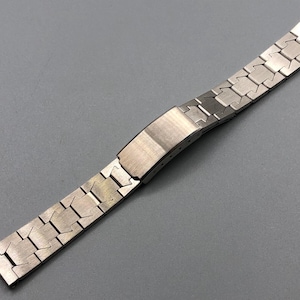 Vintage NOS 1960s/70s Stainless Steel  14mm Straight End Folded Link Watch Chronograph Band Bracelet