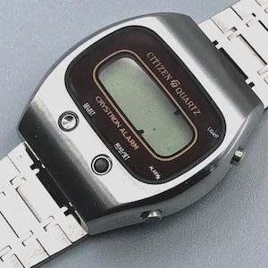 NOS Vintage 70s 80s CITIZEN CRYSTRON Lc Quartz Lcd 50-2014 Watch 4-095197y Bracelet As Is For Parts Bracelet, Case, Crystal, Module.
