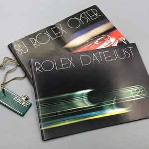 Vintage 1980 ROLEX DATEJUST Watch Matching  Manual & Your Rolex Oyster Booklet and Big Crown Hang Tag Spanish Set Lot.