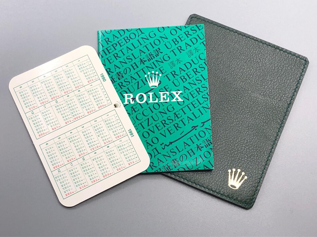 ROLEX NOS 1990/1991 Calendar Card Translation Booklet Green