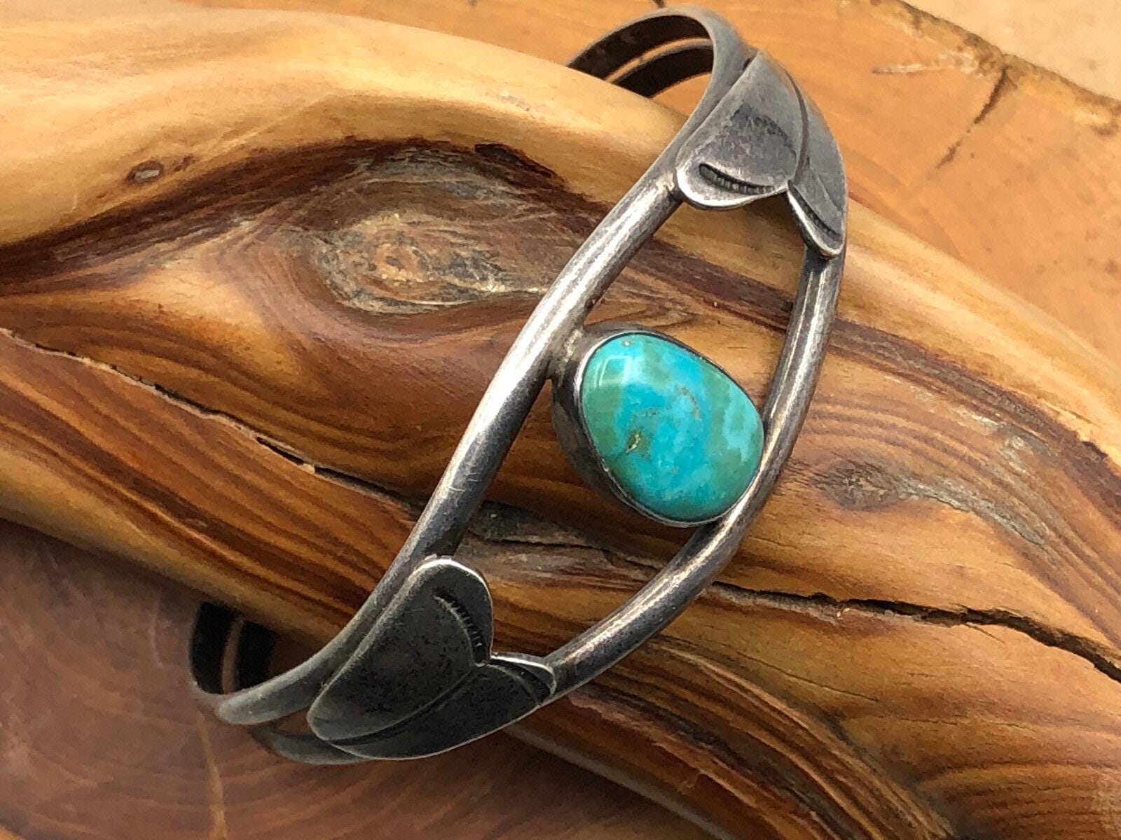 Vintage Old Pawn Native American NAVAJO ROYSTON TURQUOISE Sterling ...