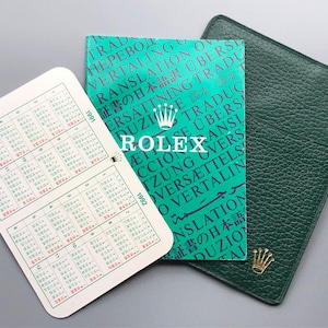 ROLEX NOS 1991/1992 Calendar Card Translation Booklet Document Holder Wallet Lot Set for papers GMT Master Submariner Daytona Datejust