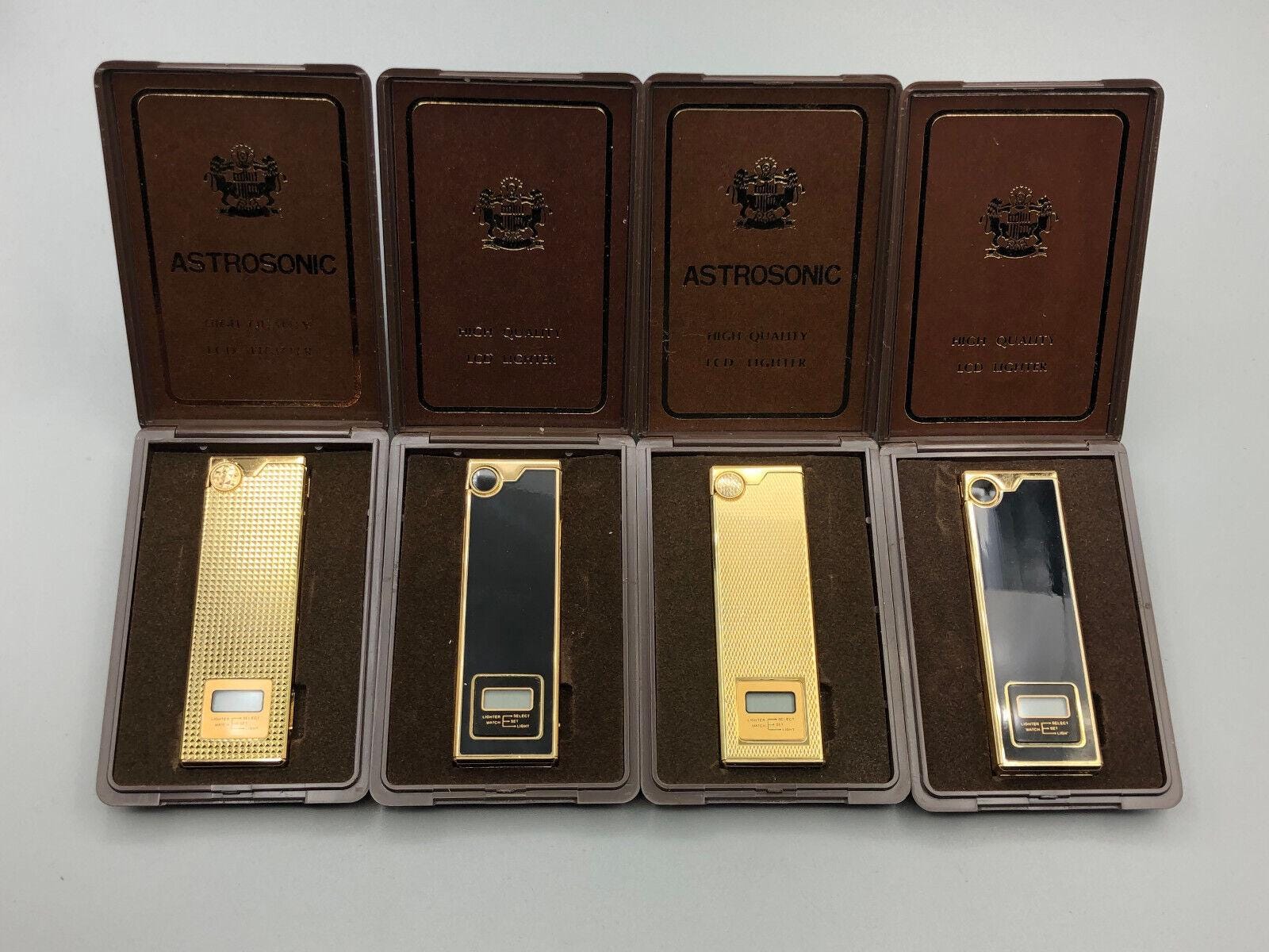 x4 LOT Vintage 70s NOS ASTROSONIC Lcd Digital Quartz Watch Lighter Made In Japan