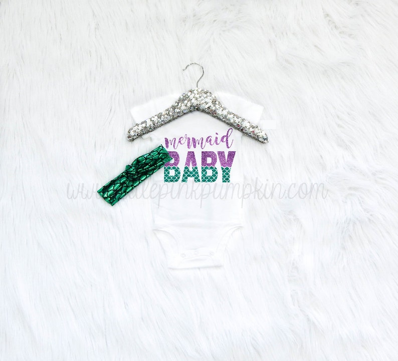 Mermaid Outfit Mermaid Shirt Mermaid Headband Hospital Outfit New Baby Gift Coming Home Outfit Baby Girl Clothes Mermaid Baby