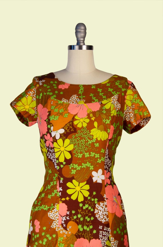 1960s Vintage Dress, 60s Ui-Maikai Hawaiian flora… - image 4