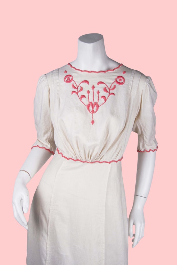 1900s Antique Dress, Edwardian Linen Pigeon Blous… - image 3