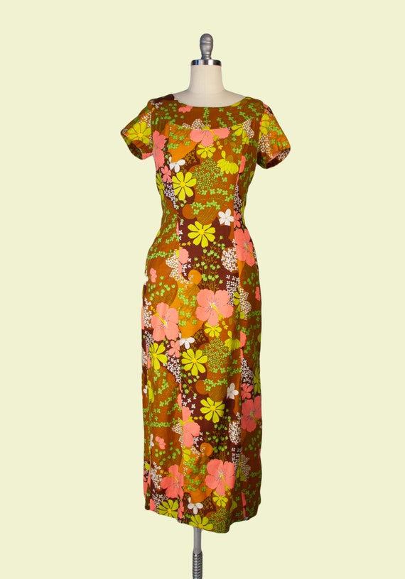 1960s Vintage Dress, 60s Ui-Maikai Hawaiian flora… - image 2
