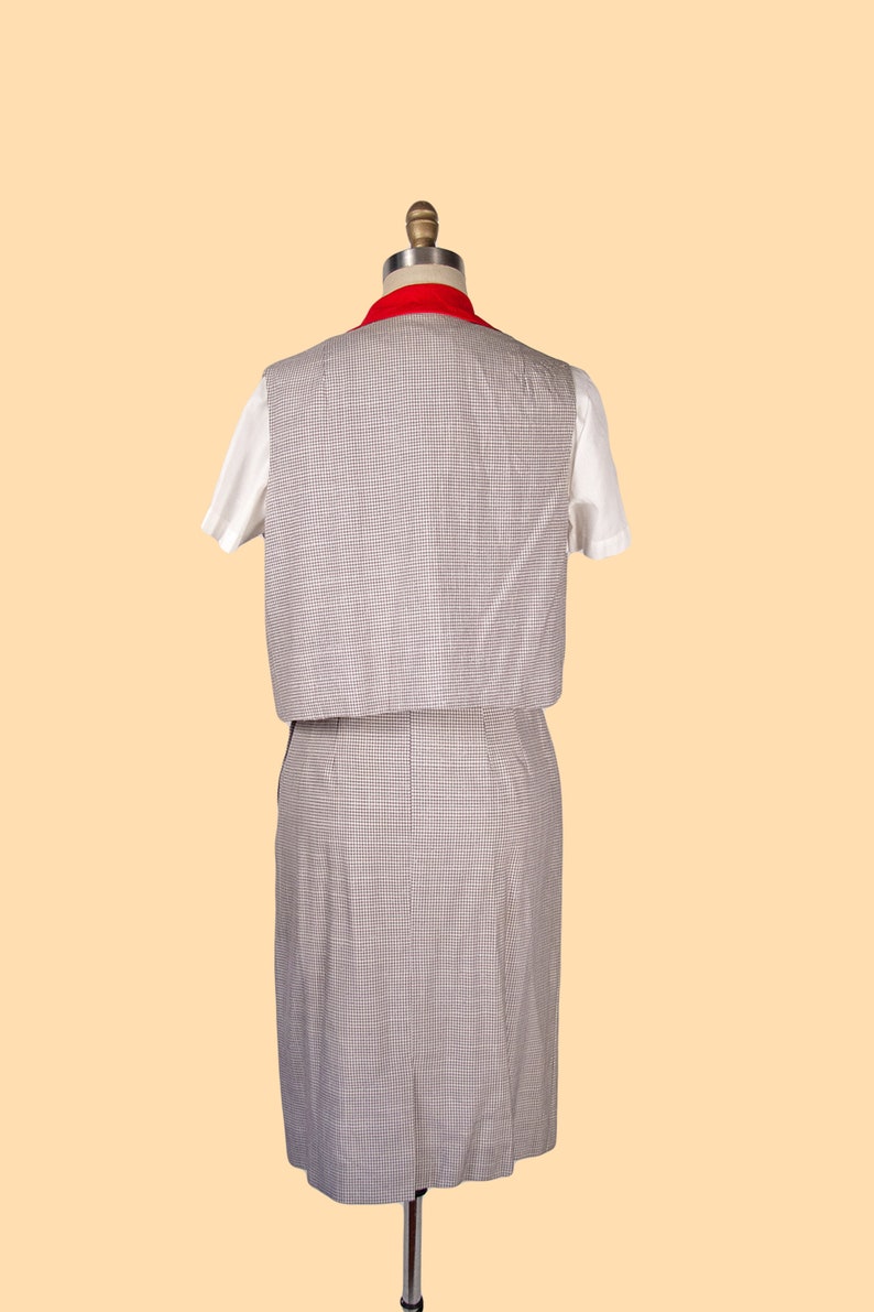 1950s Vintage Set 50s Two-Piece Vest & Skirt Set, Summer Suit, Large image 6