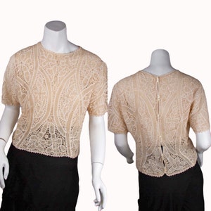 1910s Antique Blouse, Needle Lace, Ivory blouse, Lace Top, Edwardian
