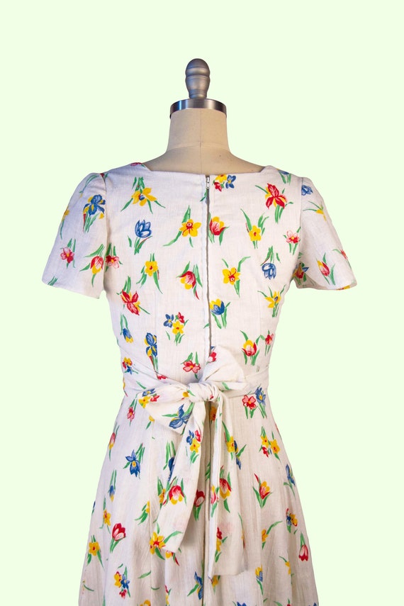 1940s Vintage Dress, 40s Floral Cotton Maxi Dress… - image 7