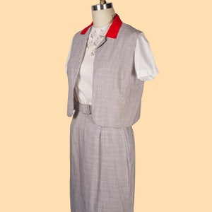 1950s Vintage Set 50s Two-Piece Vest & Skirt Set, Summer Suit, Large image 4