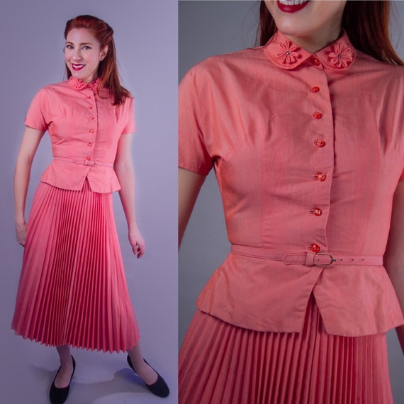 1940's Coral Summer Suit