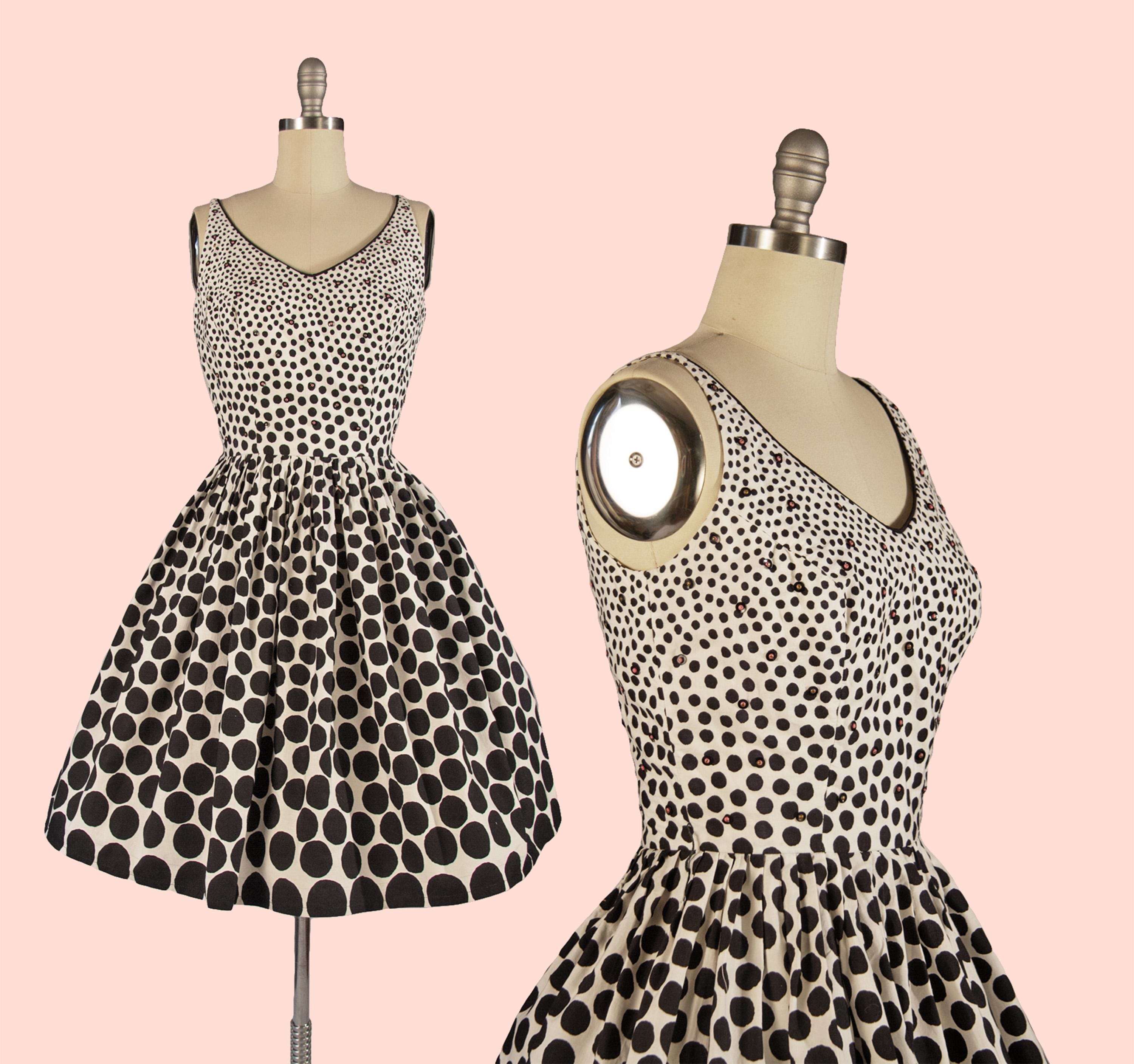 aldina dotted chiffon fit and flare dress in white Zerlina main image 1