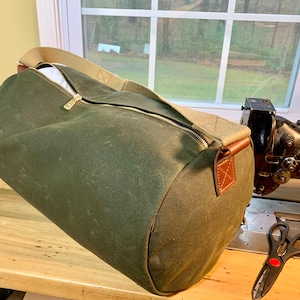 Waxed Canvas Duffle - Cylinder Duffle Bag